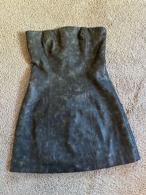 Princess Polly Strapless Faux-Leather Mini Dress.